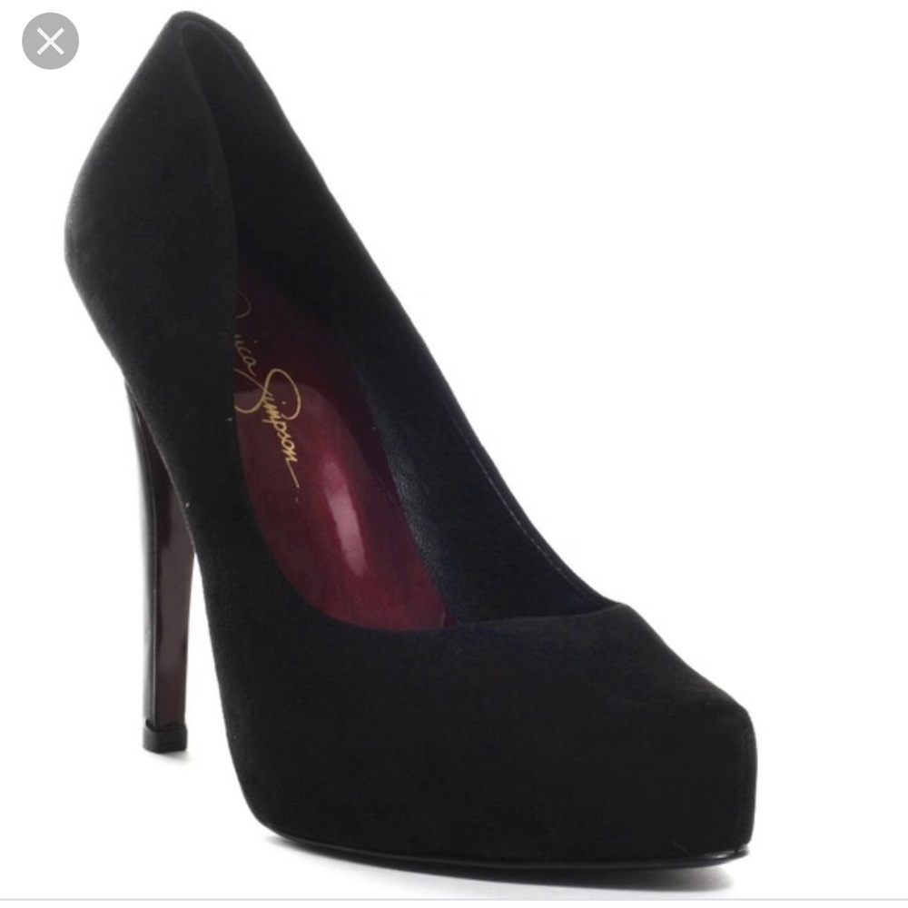 Jessica Simpson Parigi kid suede black heels